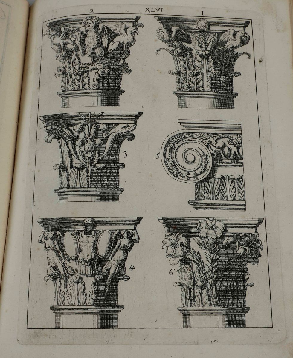 Architettura Raccolta di Tavole Provenienti da Opera Settecentesca.