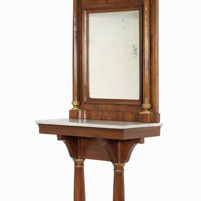 Console Impero con Specchiera. XIX Secolo