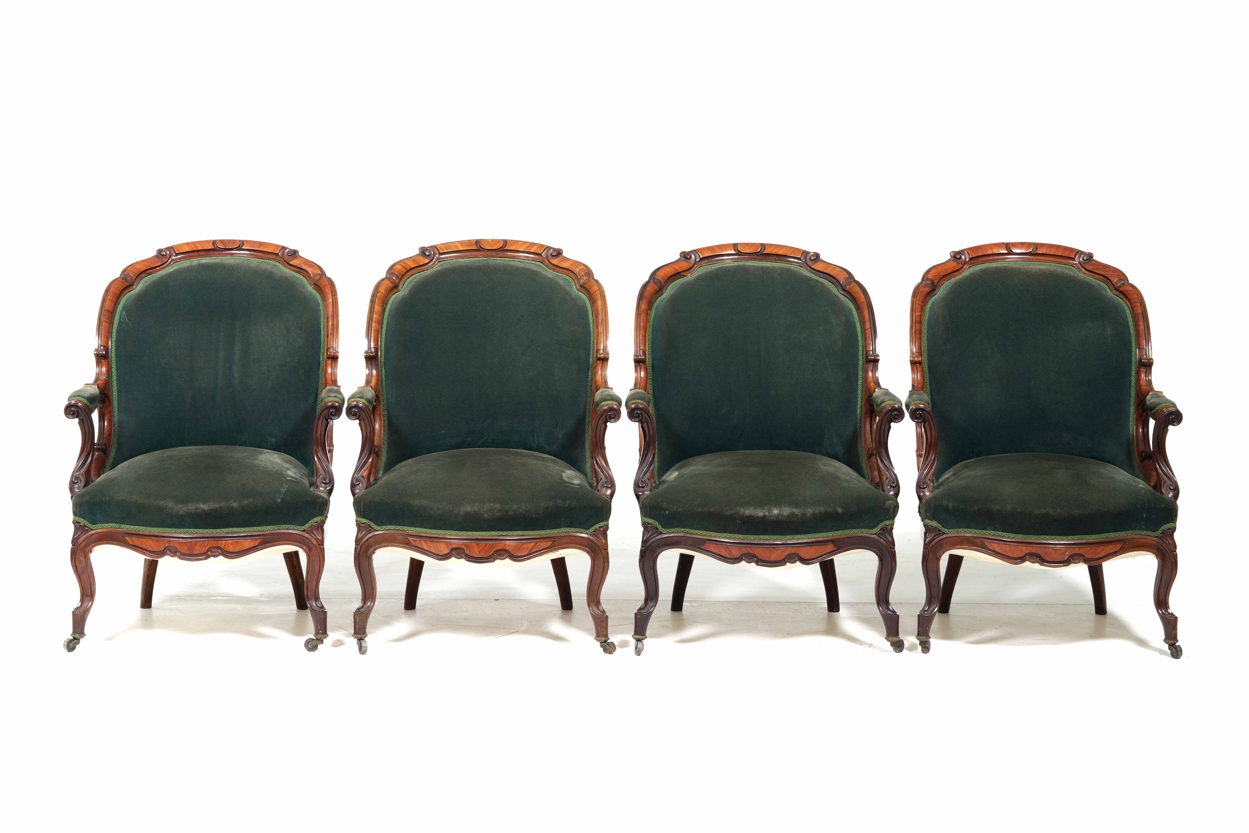 Salotto Luigi Filippo Composto da Divano, 4 Poltrone e Due Poltroncine