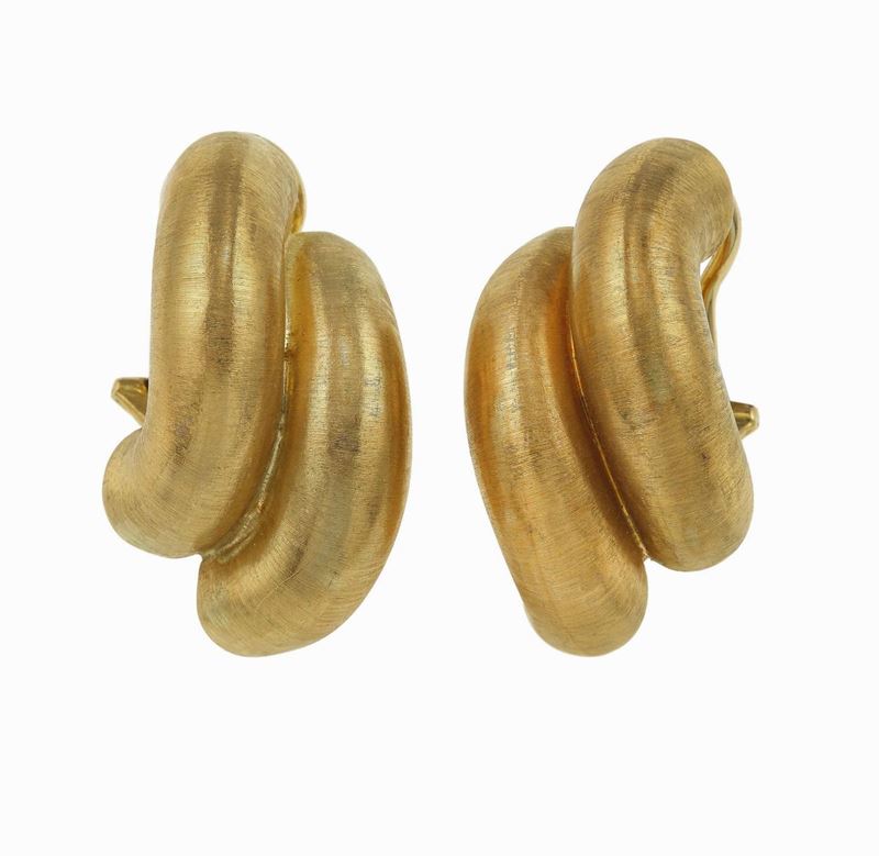 Pair of gold earrings. Signed M. Buccellati  - Auction Fine Jewels - Cambi Casa d'Aste