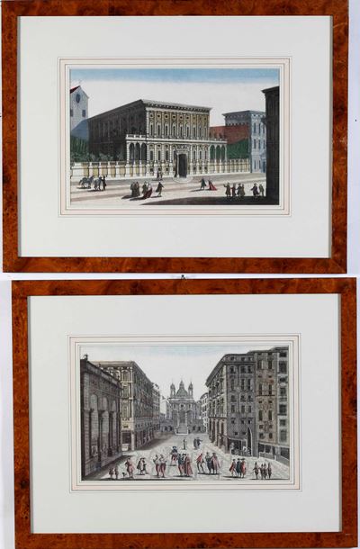 Due Riproduzioni con Vedute di Genova