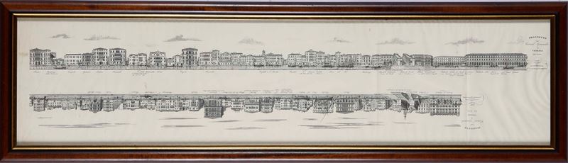 Prospetto del Canal Grande, Moretti, secolo XVIII ma copia secolo XX  - Asta Antiquariato  - Cambi Casa d'Aste