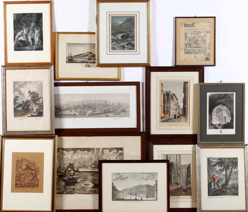 Lotto di 21 stampe, riproduzioni del secolo XX secolo entro cornice  - Asta Antiquariato  - Cambi Casa d'Aste