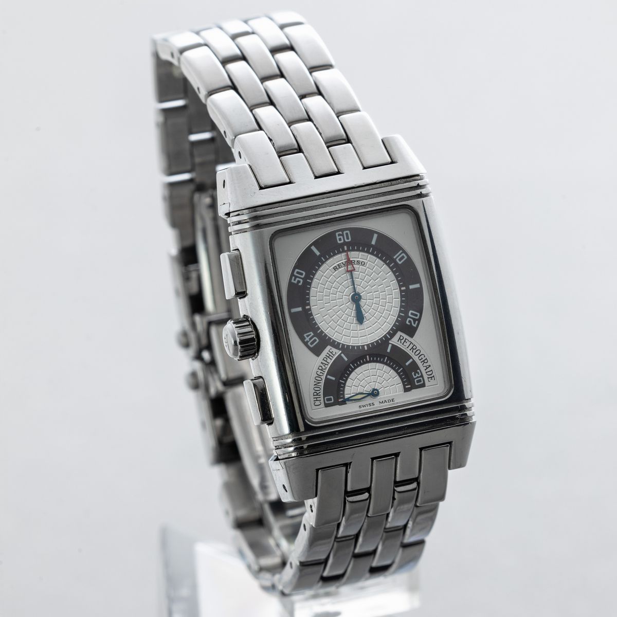 Jeager Lecoultre - Reverso Grand Sport Chrono in Acciaio Impermeabile Reversibile con Doppio Quad...