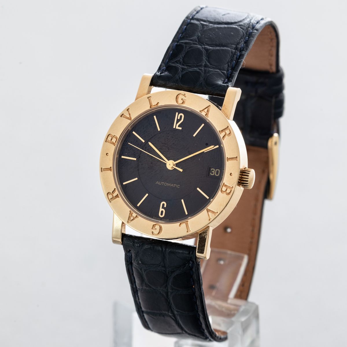 Bulgari - Bulgari in Oro Giallo 18k Automatico con Datario, Quadrante Nero con Indici a Bastone e...