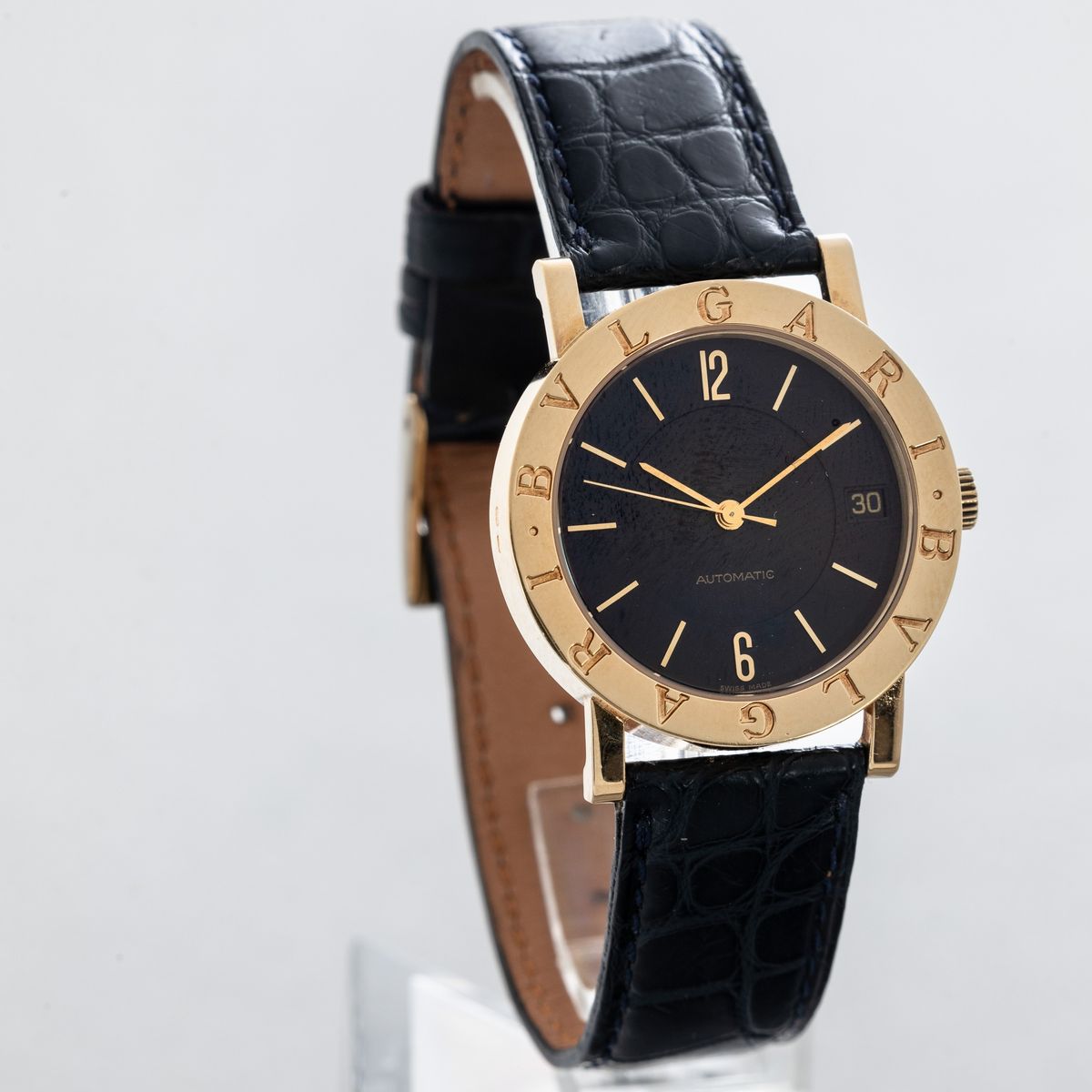 Bulgari - Bulgari in Oro Giallo 18k Automatico con Datario, Quadrante Nero con Indici a Bastone e...