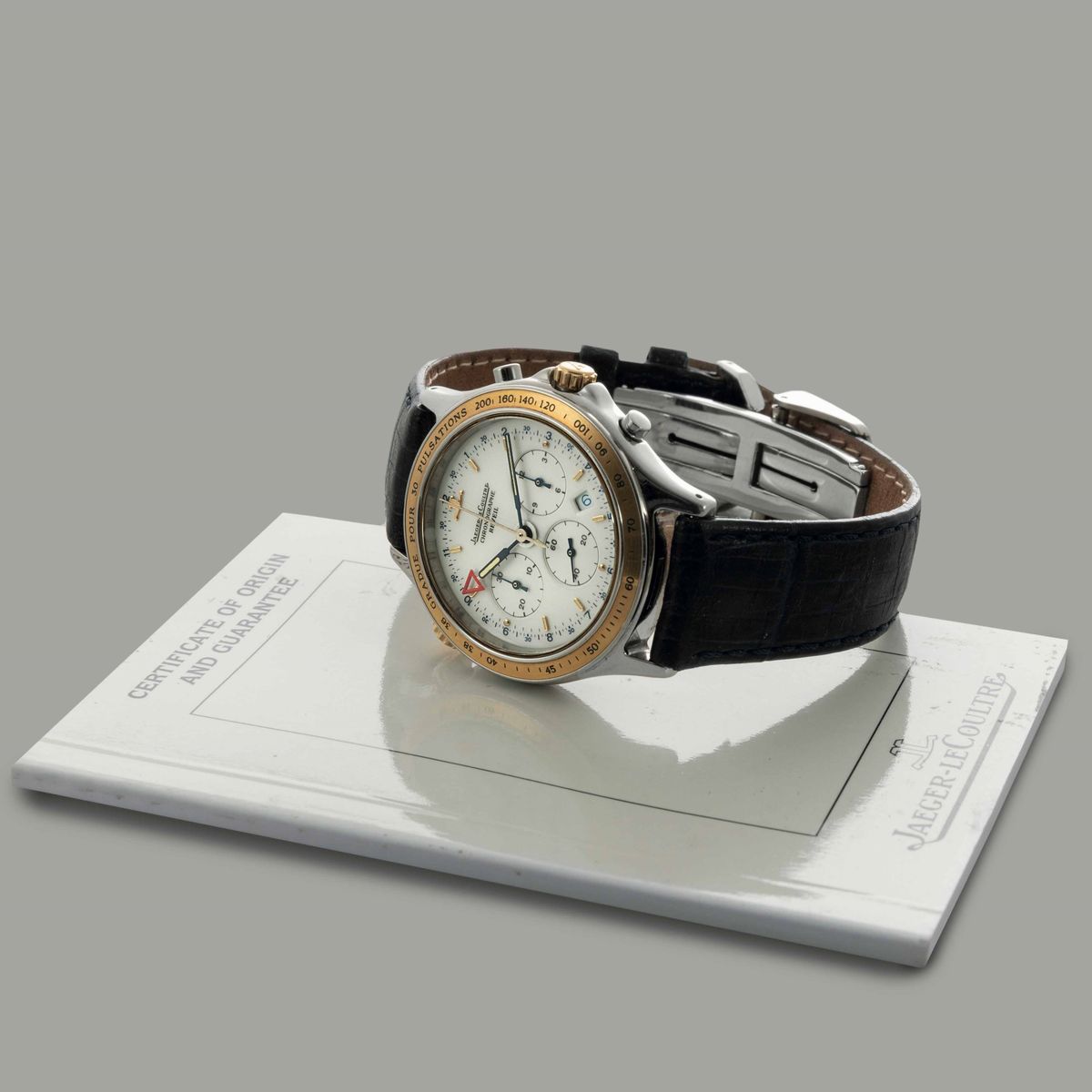 Jaeger-lecoultre - Reveil Heraion Acciaio e Oro Quadrante Bianco Tre Contatori con Datario, Movim...