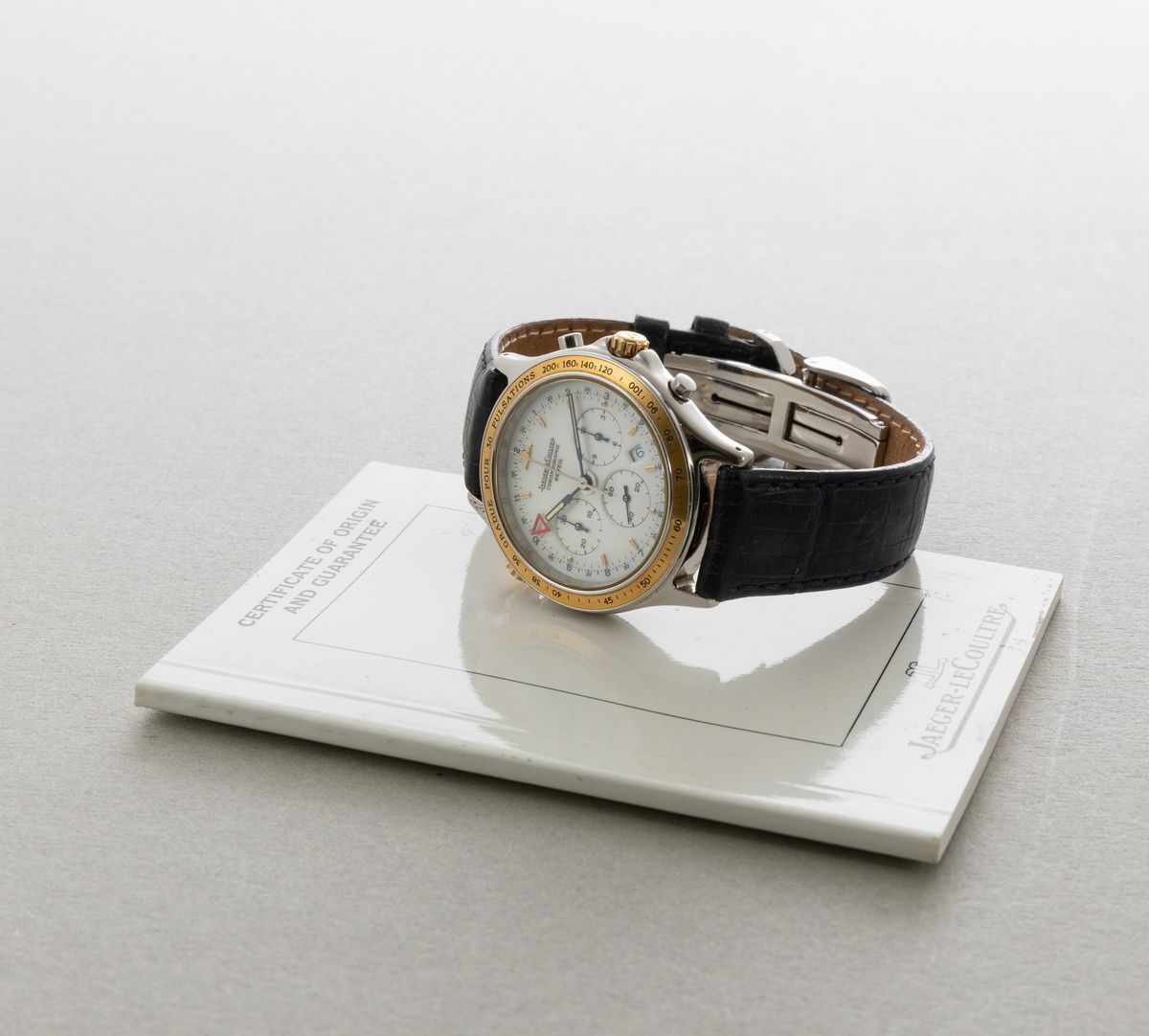Jaeger-lecoultre - Reveil Heraion Acciaio e Oro Quadrante Bianco Tre Contatori con Datario, Movim...