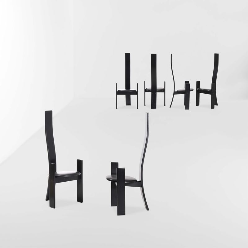 Vico Magistretti : Sei sedie mod. Golem  - Auction Design Lab - Cambi Casa d'Aste