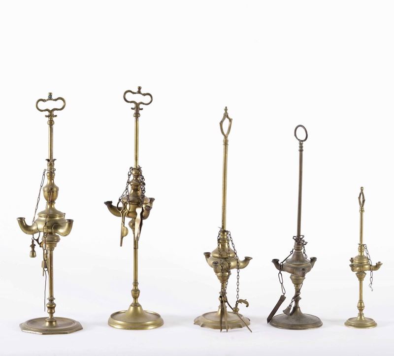 Cinque fiorentine in metallo  - Auction Antique January - Cambi Casa d'Aste