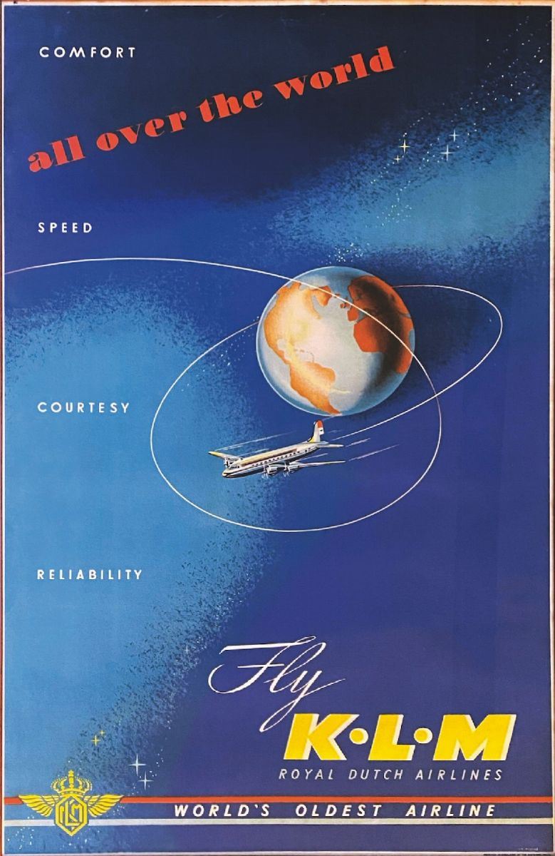 Johan Van Nisius : Fly KLM All over the World  - Auction POP Culture and Vintage Posters - Cambi Casa d'Aste