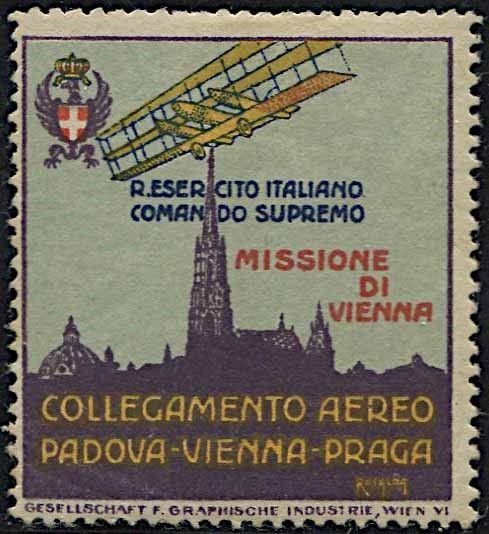 1919, Collegamento aereo (Trento) Padova - Vienna - Praga  - Asta Filatelia e Storia Postale - Cambi Casa d'Aste