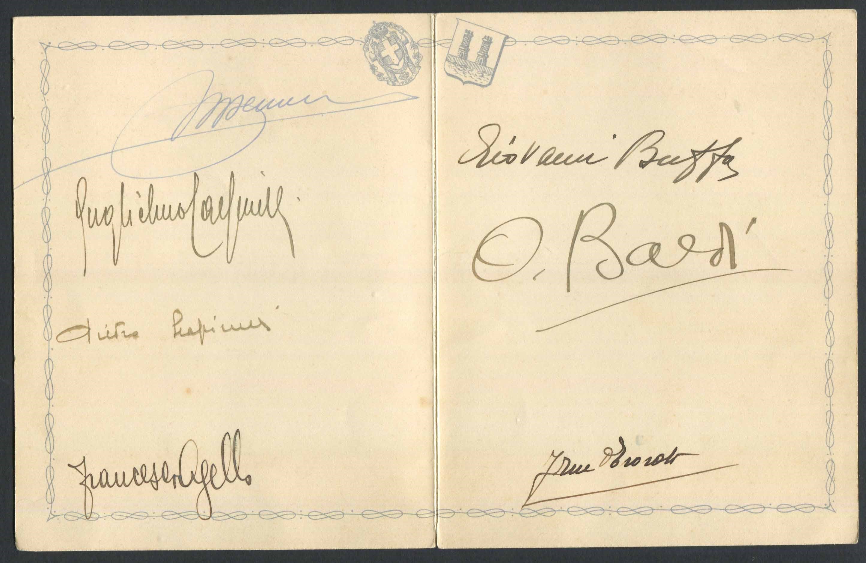 1934, Cartoncino di Quattro Pagine Datato a Stampa "XI Novembre XIII" (CM. 15 X 12)