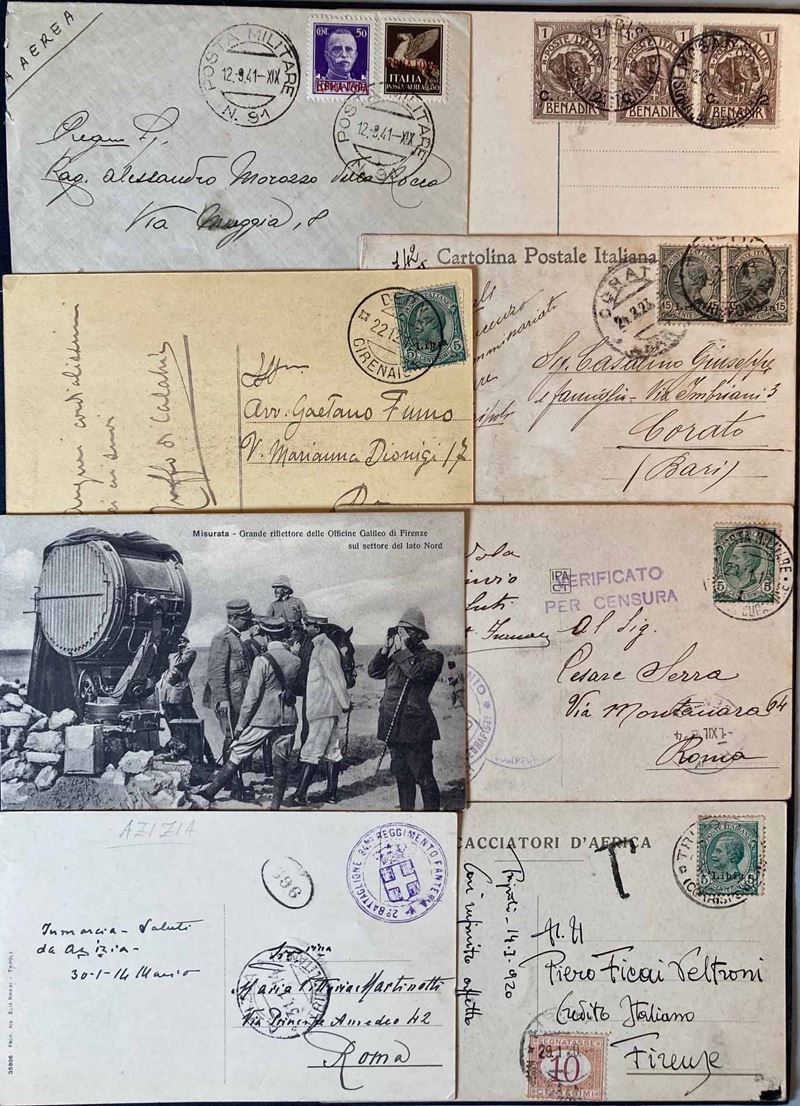 1912/1941, Otto cartoline viaggiate  - Auction Philately and Postal History - Cambi Casa d'Aste
