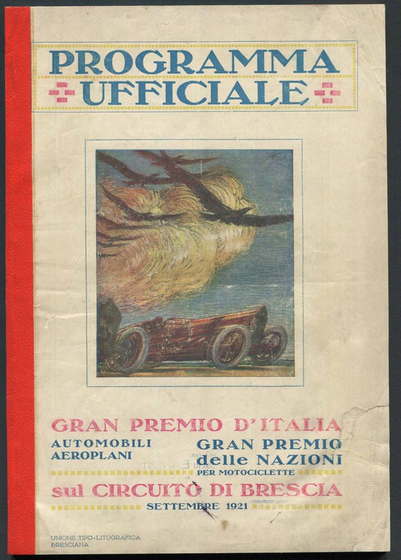 1921, Brescia, Circuito Internazionale Automobilistico - Aereo, Programma Ufficiale  - Asta Filatelia e Storia Postale - Cambi Casa d'Aste
