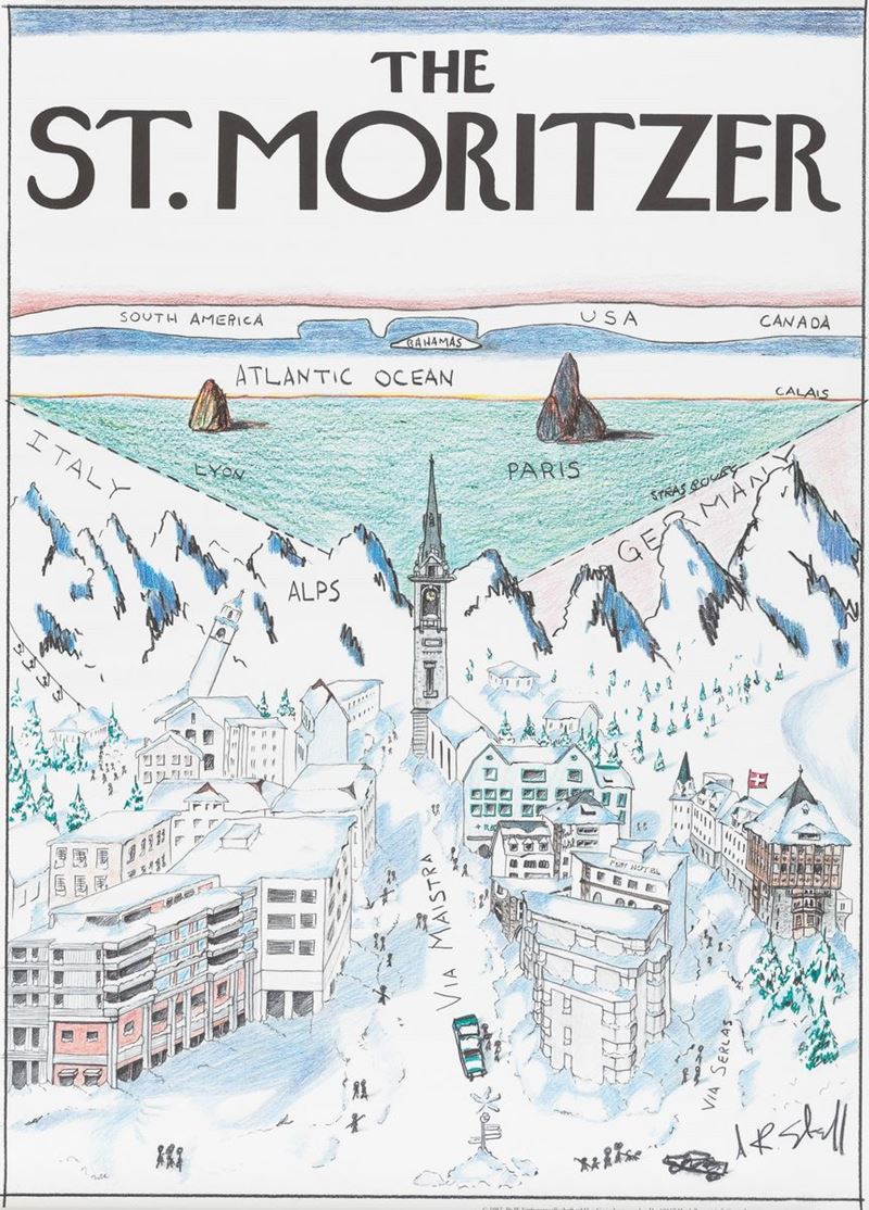 Artista non identificato : St. Moritz  - Asta POP Culture e Manifesti d'Epoca - Cambi Casa d'Aste