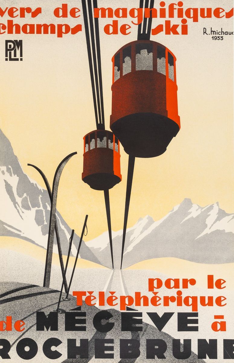 R. Michaud : PLM - Téléphérique Megève  - Auction POP Culture and Vintage Posters - Cambi Casa d'Aste