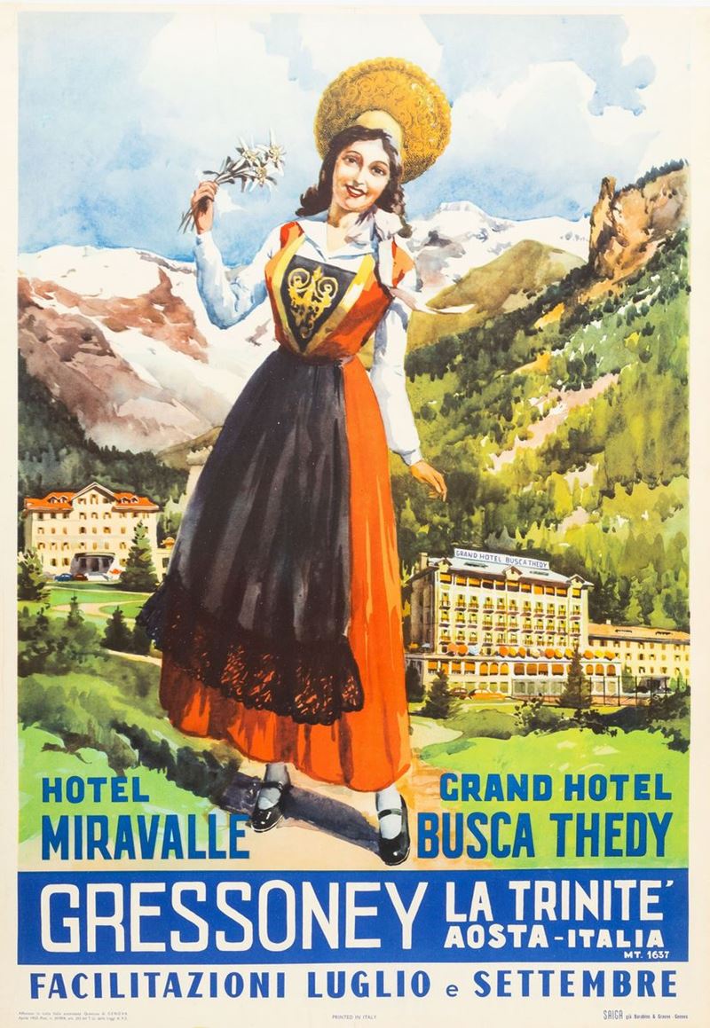 Gino Frattini : Gressoney - La Trinité  - Auction POP Culture and Vintage Posters - Cambi Casa d'Aste