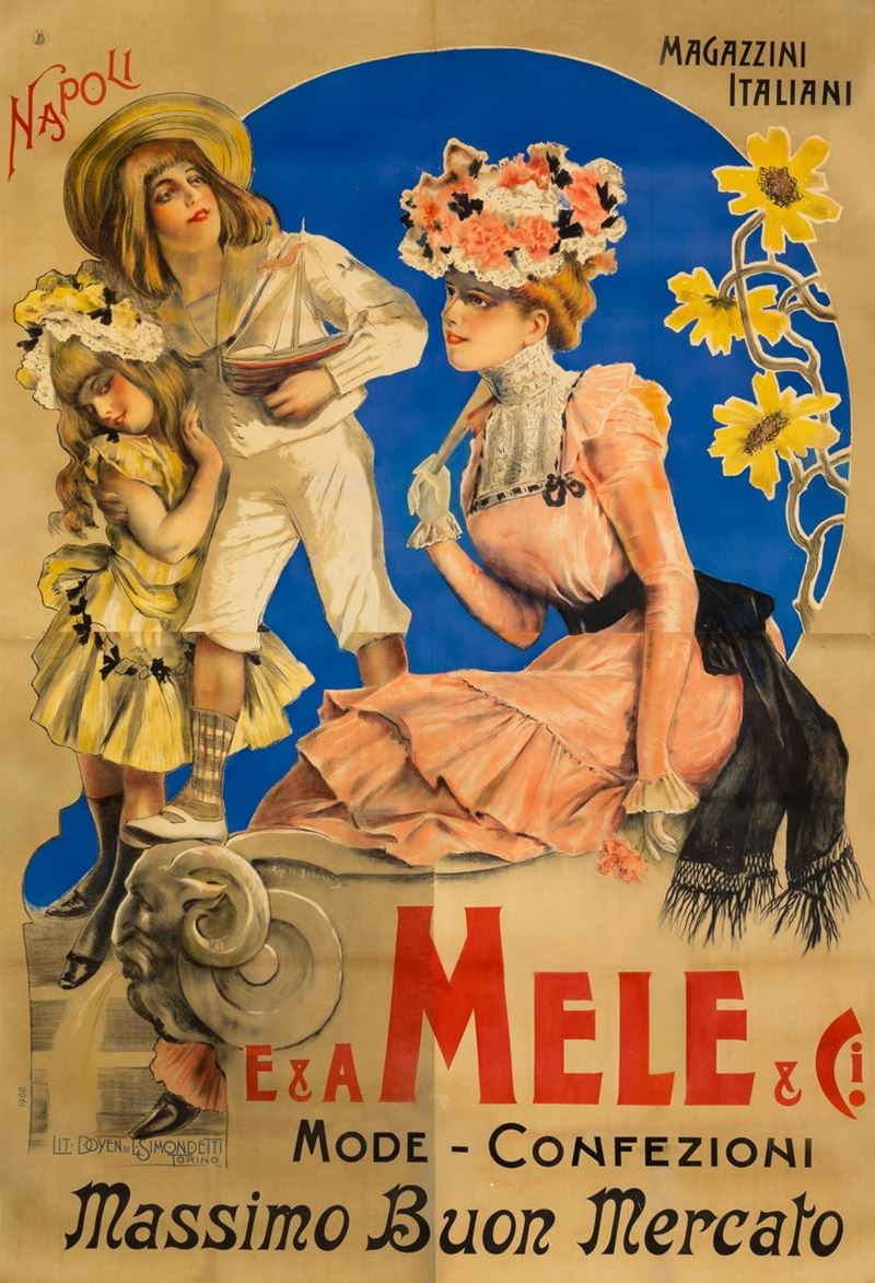 Cesare Saccaggi : Mode Confezioni Mele, Napoli.  - Auction POP Culture and Vintage Posters - Cambi Casa d'Aste