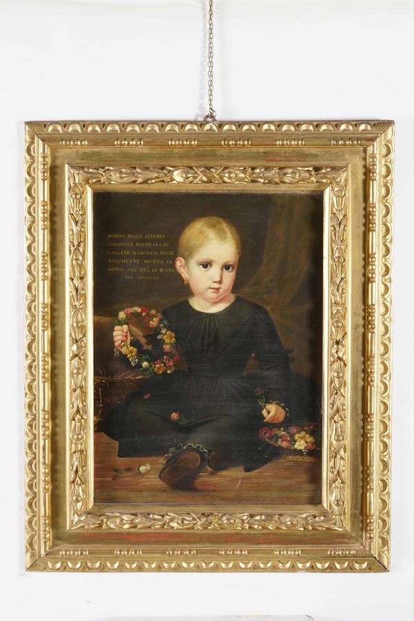 Pittore del XIX secolo Ritratto di bambina