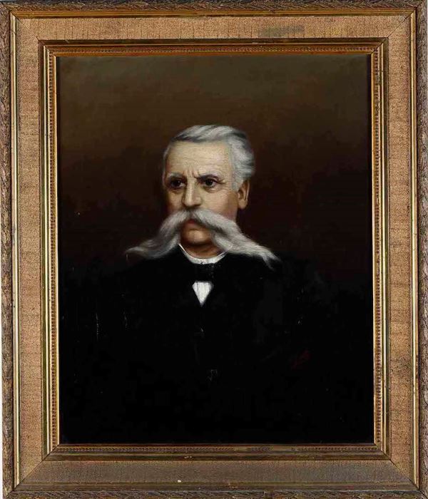 Scuola del XIX secolo Ritratto di uomo con baffi