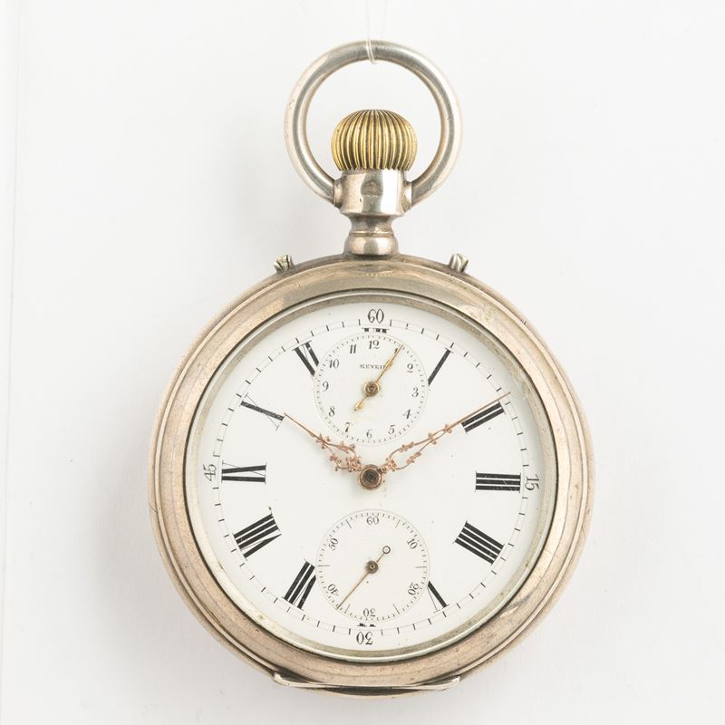 Orologio da tasca remontoir con svegliarino, scappamento ad ancora, quadrante in smalto bianco 1890/1900 circa  - Asta Pocket Watches - Cambi Casa d'Aste