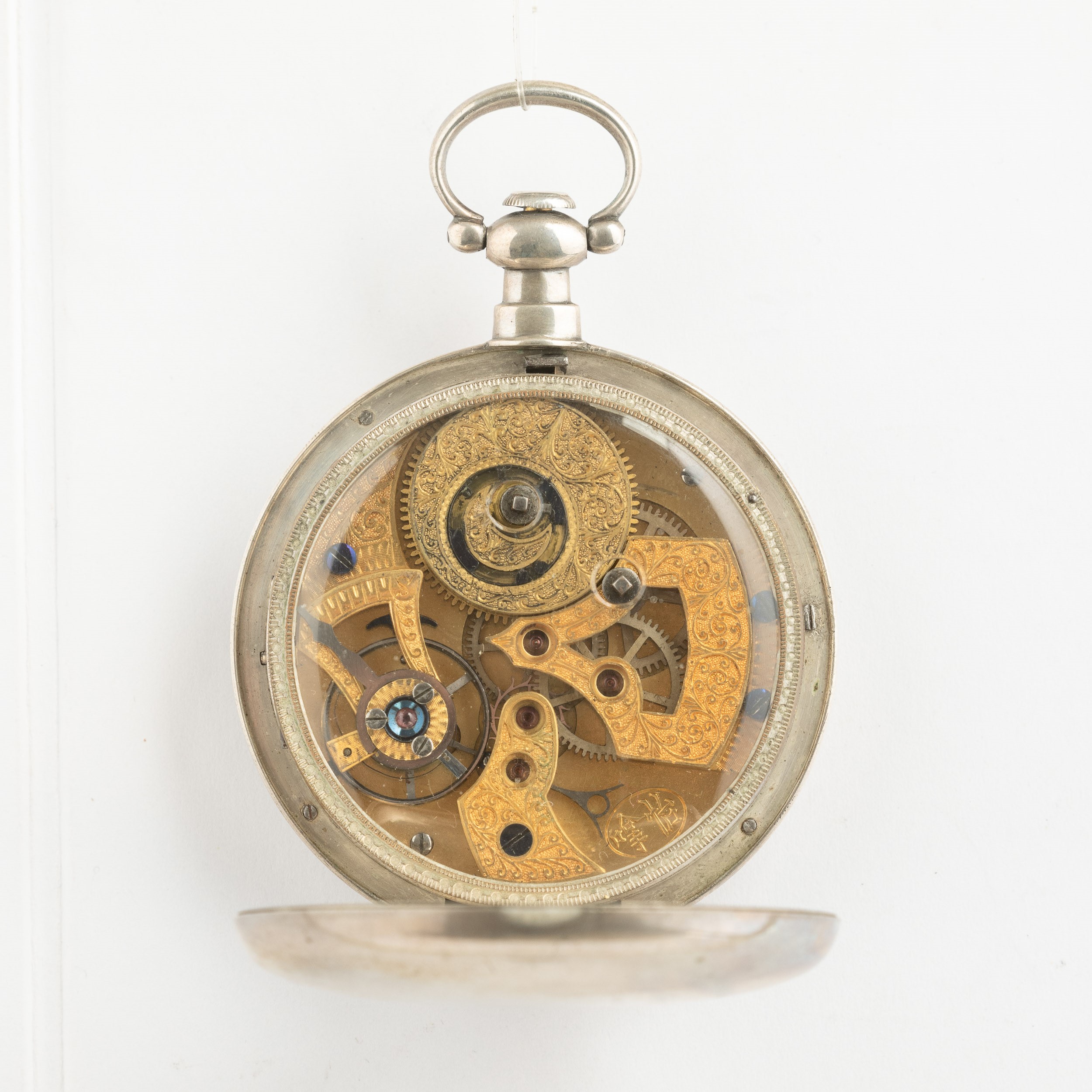 Orologio da Tasca Svizzero per il Mercato Cinese,1840 Circa, Cassa in Argento, Quadrante in Smalt...