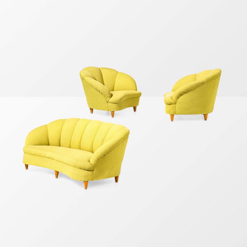 Salotto composto da divano e due poltrone  - Asta Design Lab - Cambi Casa d'Aste