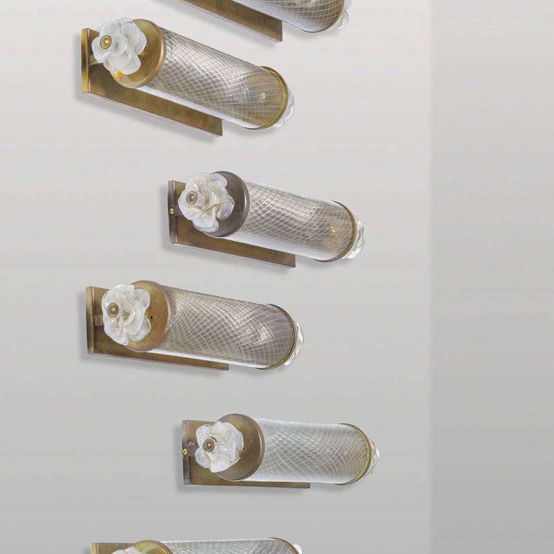 Archimede Seguso : Gruppo di sei lampade a parete  - Asta Design - Cambi Casa d'Aste