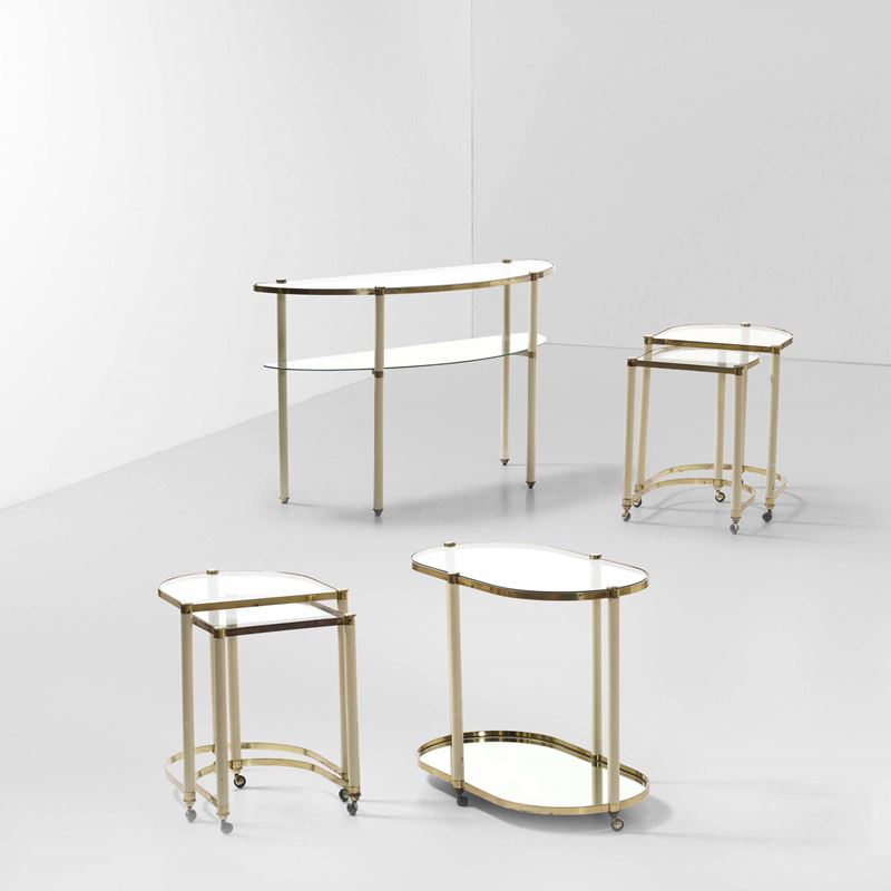 Set di cinque tavolini bassi e carrello  - Asta Design Lab - Cambi Casa d'Aste