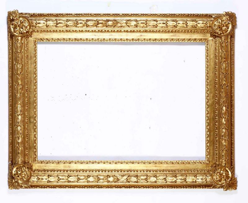 Cornice in legno intagliato e dorato, XIX secolo  - Auction Frames - Cambi Casa d'Aste