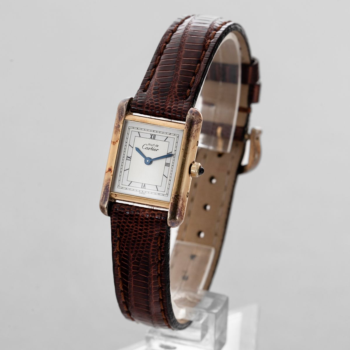 Cartier - Must De Cartier Orologio da Donna in Argento Laminato con Movimento al Quarzo, Quadrant...