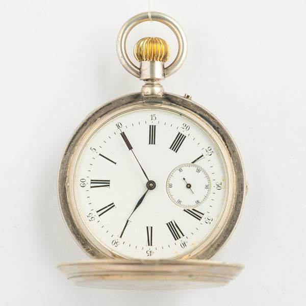 “Junod Freres” , 1880 circa, orologio remontoir con cassa savonnette in argento,
