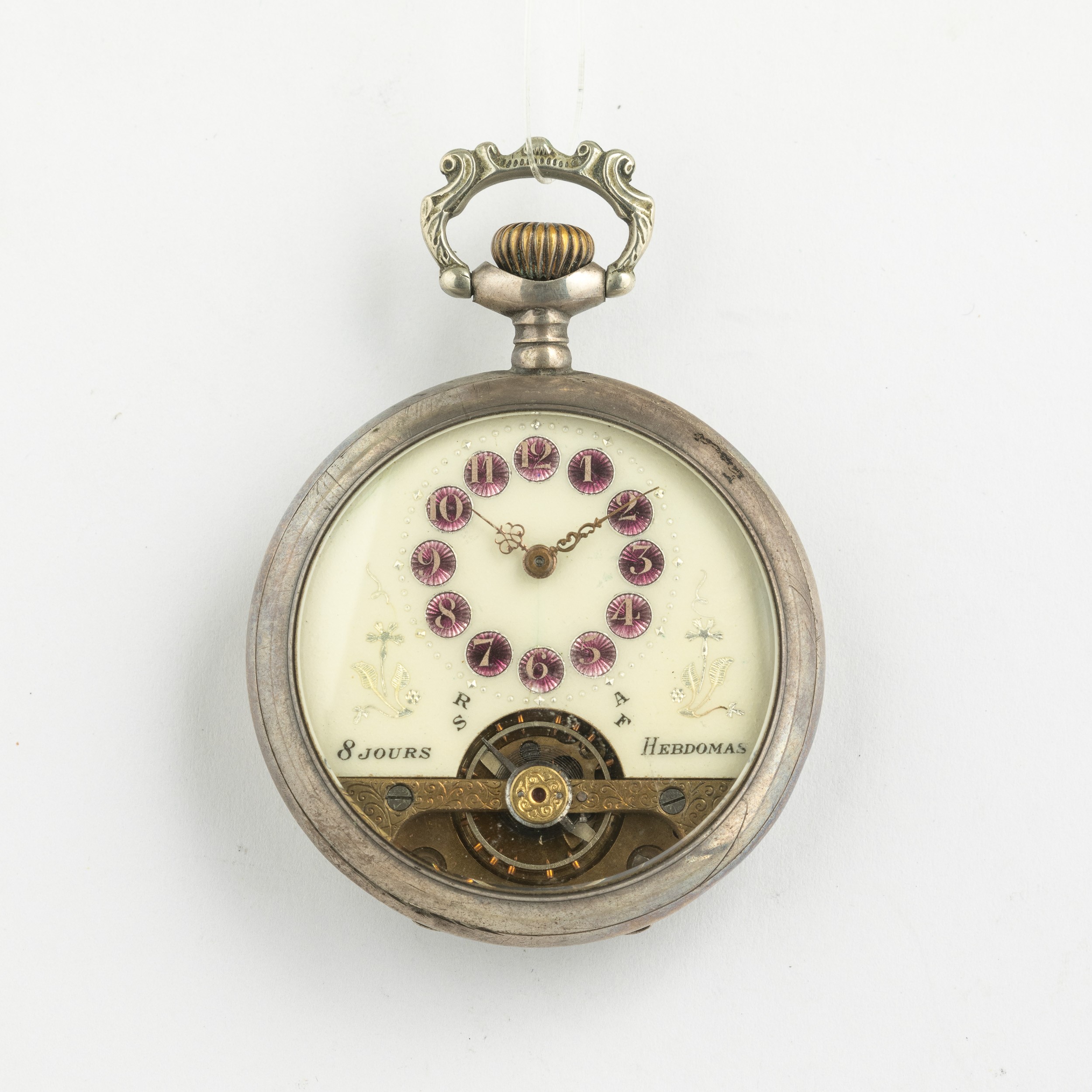 Lotto di 5 Orologi Remontoir in Argento di Cui uno Hebdomas 8 Giorni di Carica