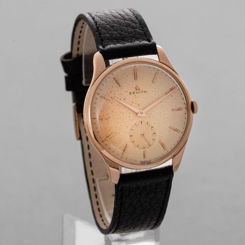 ZENITH Stellina in oro rosa 18k con quadrante fanè carica  