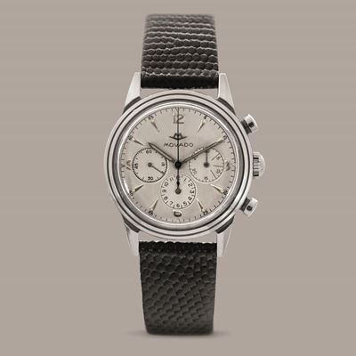 Movado - Subsea Chrono Impermeabile Tre Contatori in Acciaio, Quadrante Argentè, Tasti a Pompa e ...