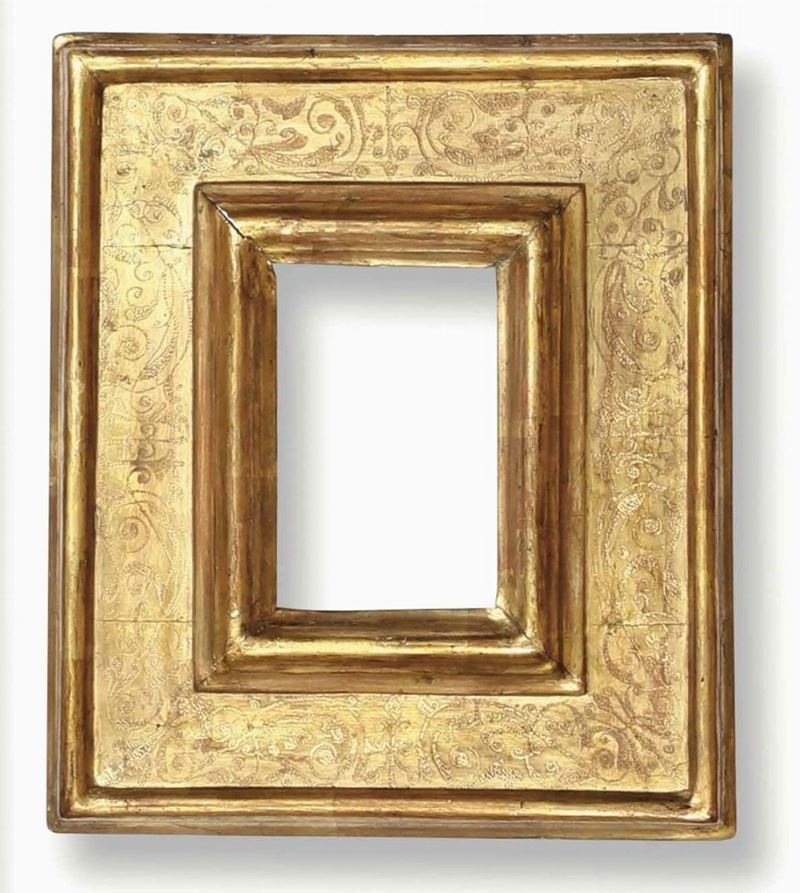 Cornice a cassetta dorata e bulinata. Italia centrale XVIII secolo  - Auction Frames - Cambi Casa d'Aste