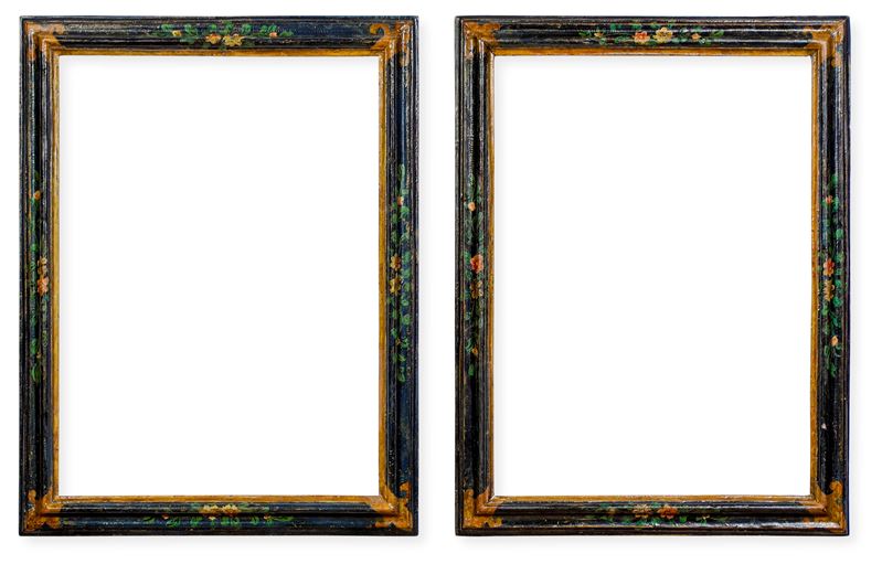 Coppia di cornici in legno dipinto. Venezia XVIII secolo  - Auction Antique Frames - Cambi Casa d'Aste