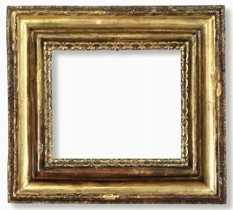 Cornice in legno intagliato e dorato. XVIII secolo  - Auction Frames - Cambi Casa d'Aste
