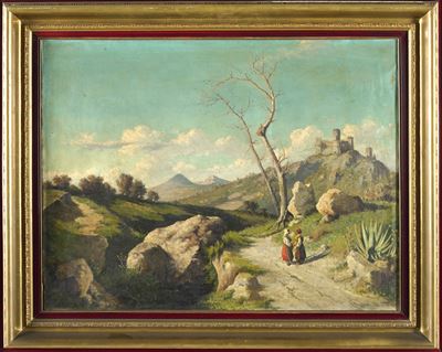 Carelli, 1883 Paesaggio con Figure