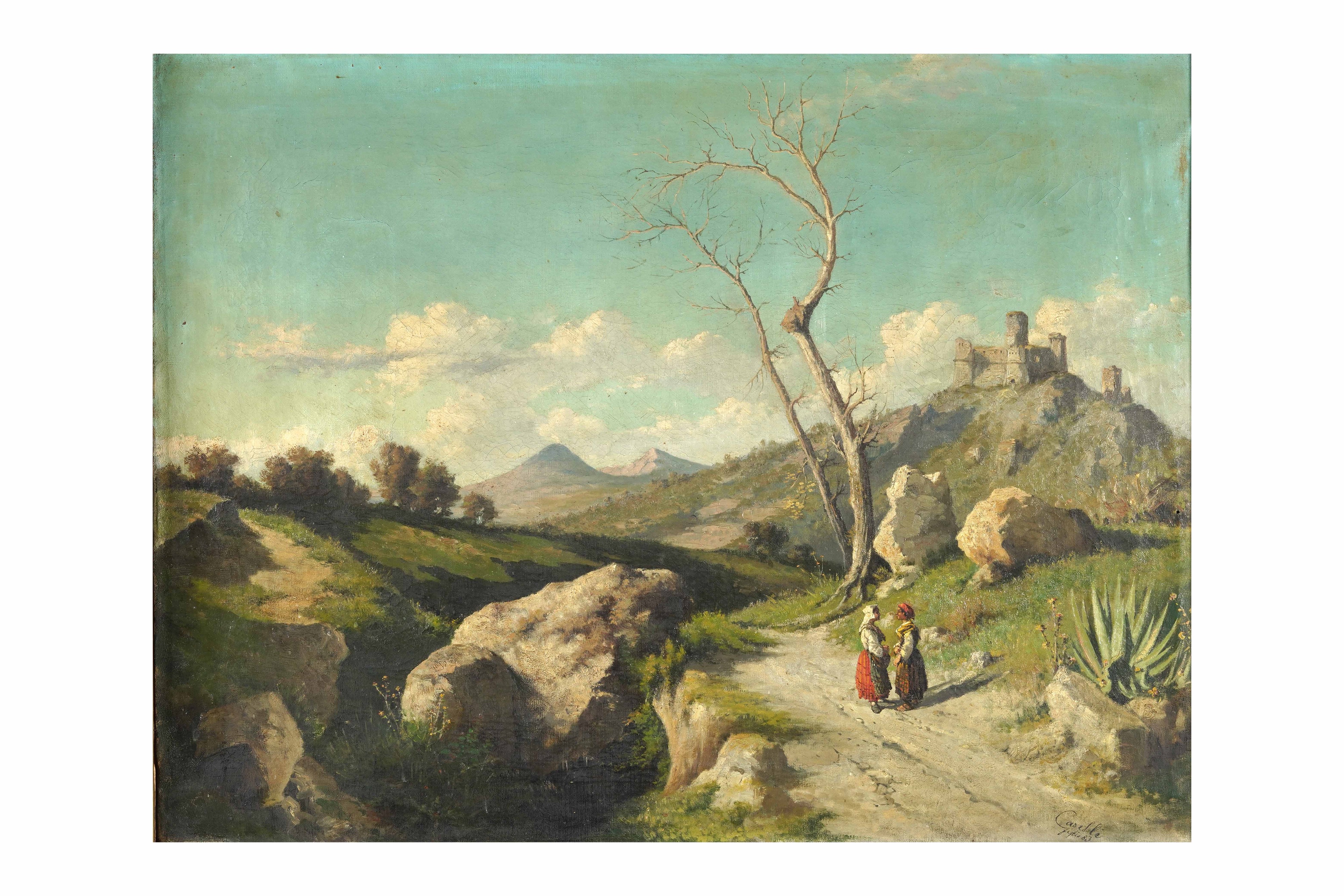 Carelli, 1883 Paesaggio con Figure