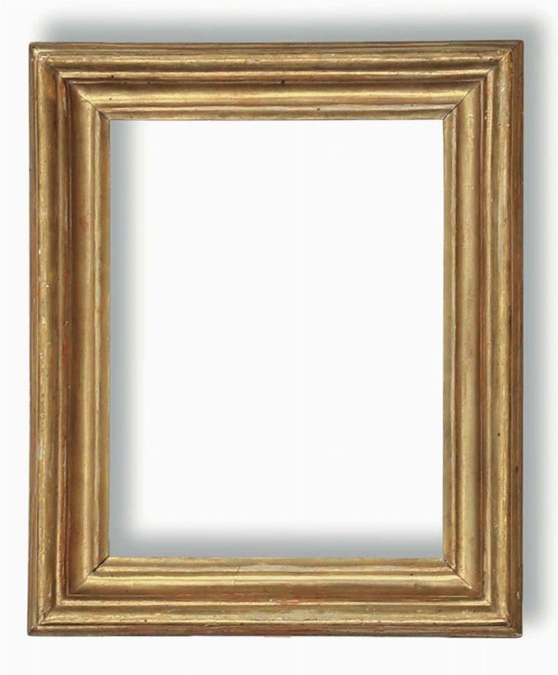 Piccola cornice modanata “Salvator Rosa” in legno dorato. Italia centrale XVIII secolo  - Auction Frames - Cambi Casa d'Aste