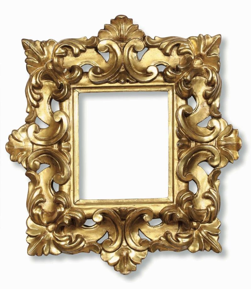Cornice in legno intagliato e dorato. Toscana XVII-XVIII secolo  - Auction Frames - Cambi Casa d'Aste