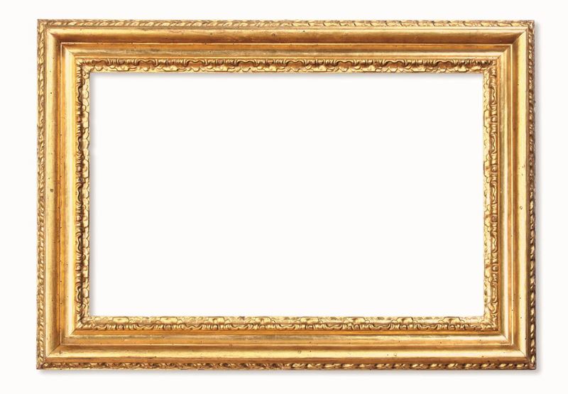 Cornice in legno intagliato e dorato. Piemonte XVIII secolo  - Auction Frames - Cambi Casa d'Aste