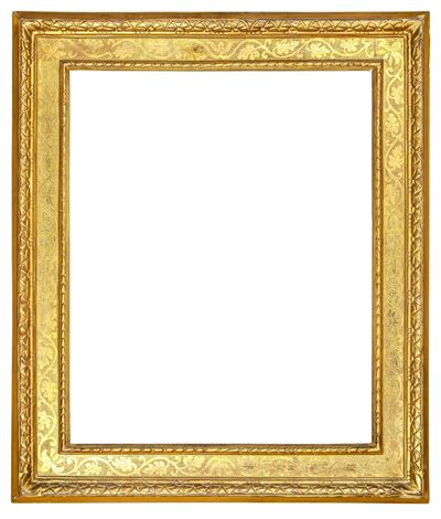 Cornice a Cassetta in Legno Dorato e Bulinato. Emilia XVI Secolo