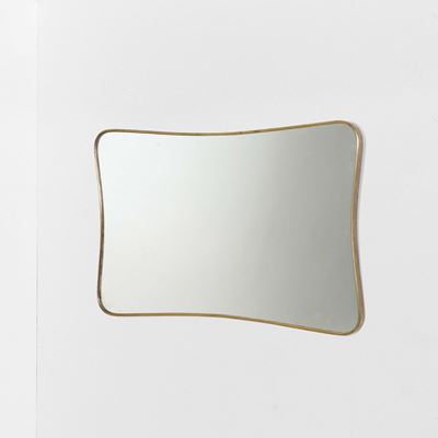 Specchio in Vetro con Profilo Sagomato in Ottone