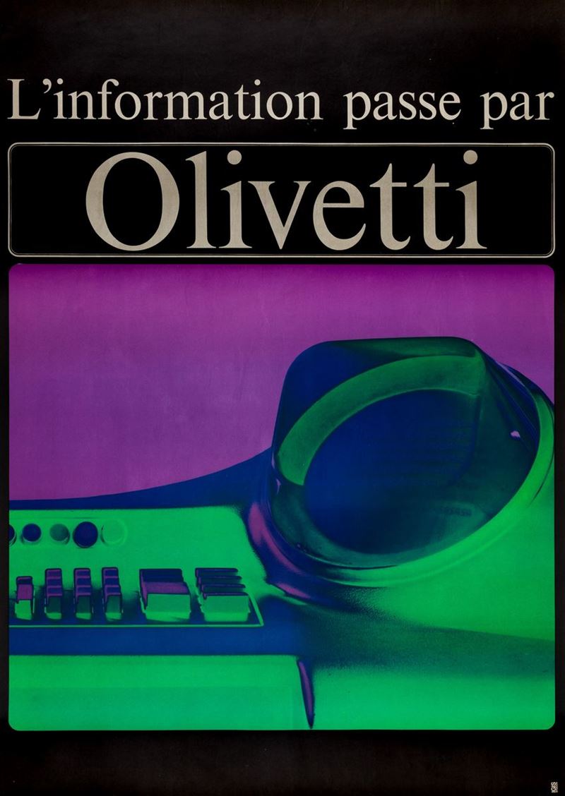 L’information passe par Olivetti: macchina da scrivere  - Asta POP Culture e Manifesti d'Epoca - Cambi Casa d'Aste