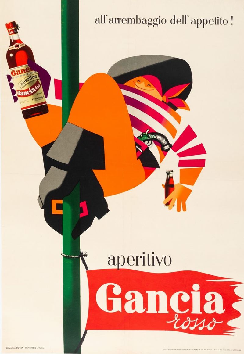 Aperitivo Gancia Rosso  - Auction POP Culture and Vintage Posters - Cambi Casa d'Aste