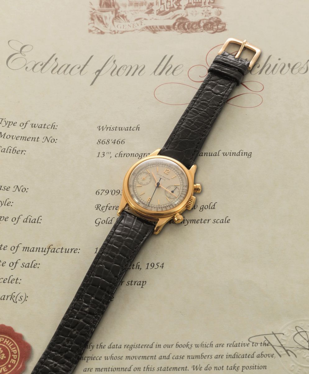 Patek Philippe - Rarissimo "tasti Tondi" Ref 1463 in Oro Giallo 18k con Indici Index e Numeri Ara...