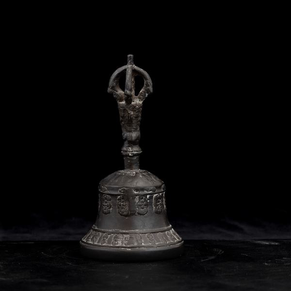 Campana rituale in bronzo, Tibet, XIX secolo